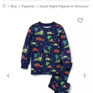 Janie and Jack Navy Dinosaur Pajama Set